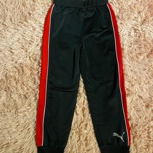 Boys size 6 black and red puma pants